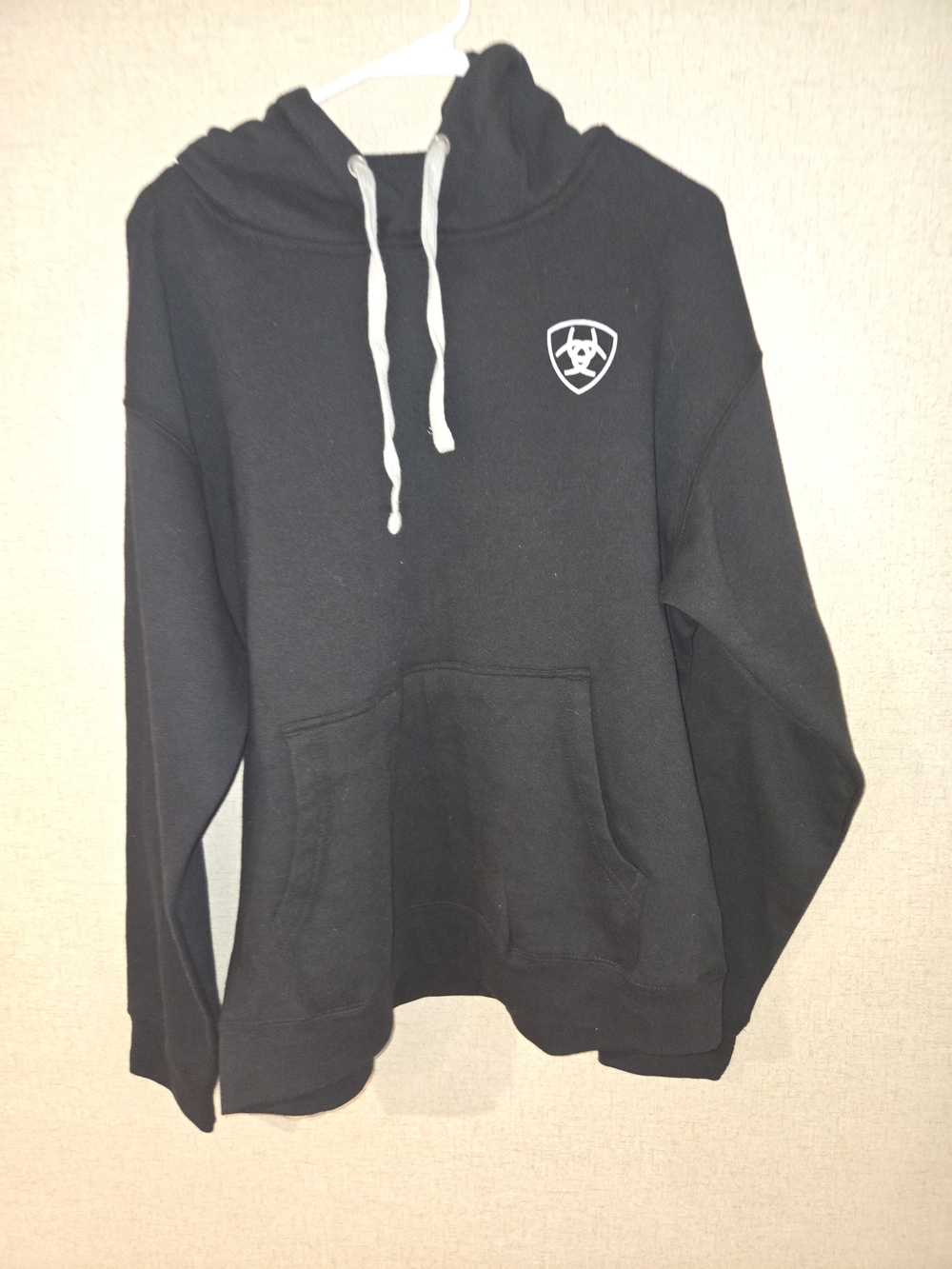Men's Black Hooded Pullover Sweater with Logo